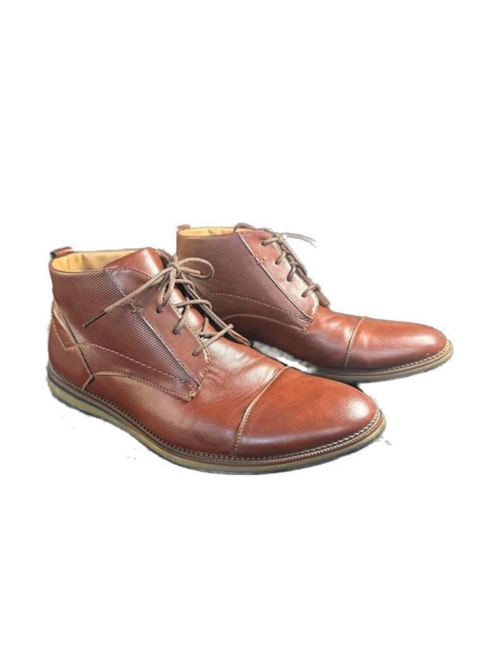 Madden Men's Brown Cap-Toe Chukka Boots, Size 10.5